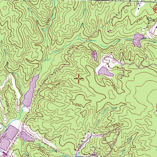 Topographic Map of Ashwoods, VA