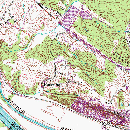 Topographic Map of Boscobel Country, VA