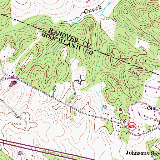 Topographic Map of Brittland, VA