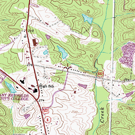 Topographic Map of Cedar Hills, VA