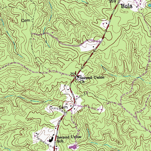 Topographic Map of Chimney Springs, VA