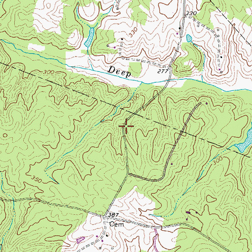 Topographic Map of Deep Woods, VA