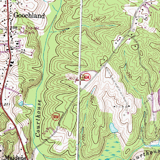Topographic Map of East Courthouse Estates, VA