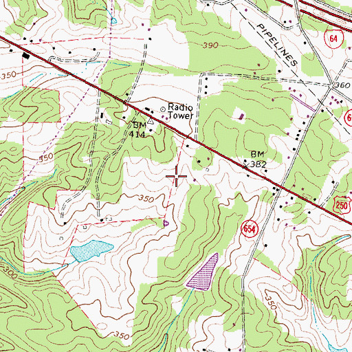Topographic Map of Fox Downs, VA