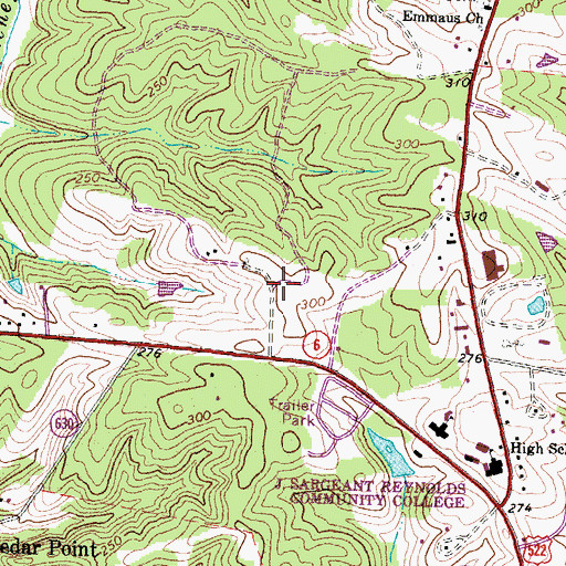 Topographic Map of Goochland High School, VA