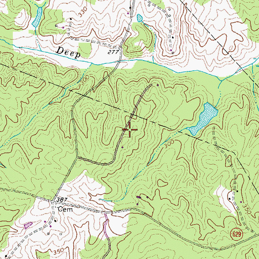Topographic Map of Hadensville Estates, VA