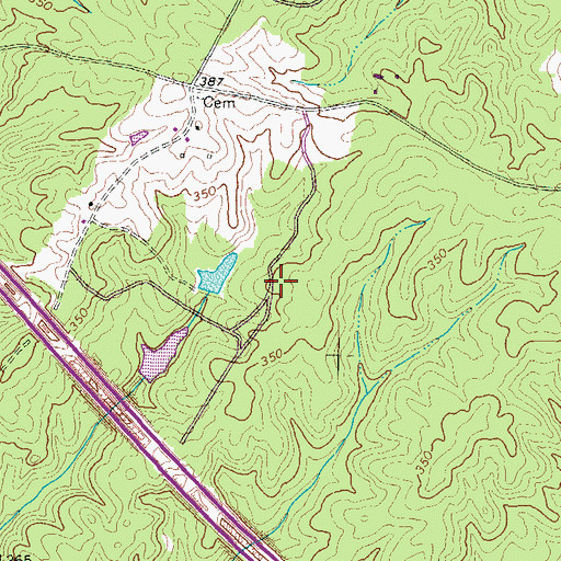 Topographic Map of Hadensville Farms, VA