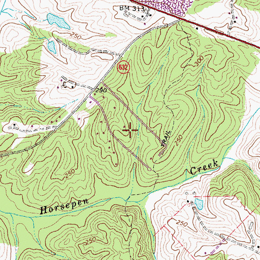 Topographic Map of Horsepen Hills, VA