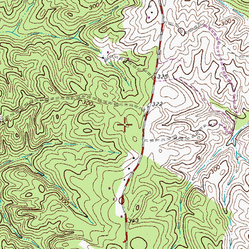 Topographic Map of Hunters Trail, VA