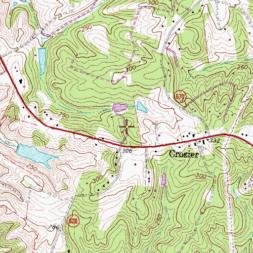 Topographic Map of Hunters Woods, VA