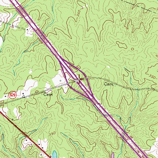 Topographic Map of Interchange 152, VA