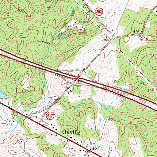 Topographic Map of Interchange 167, VA