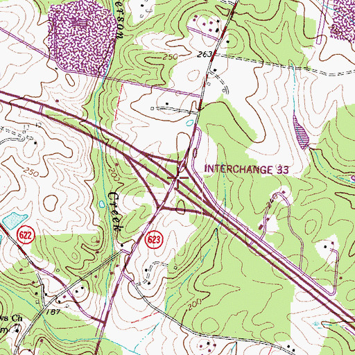 Topographic Map of Interchange 173, VA