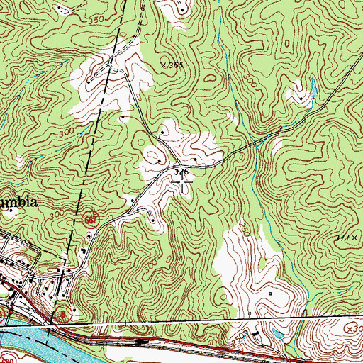 Topographic Map of James River Farms, VA