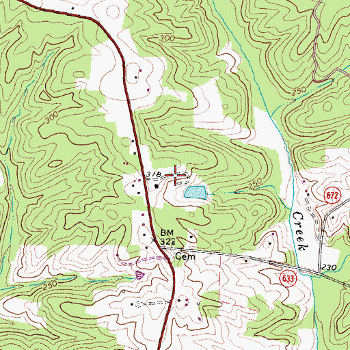 Topographic Map of Mayos Woods, VA