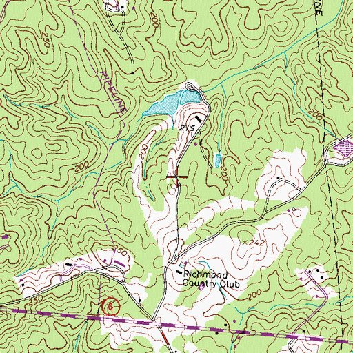Topographic Map of Monacan Hill, VA