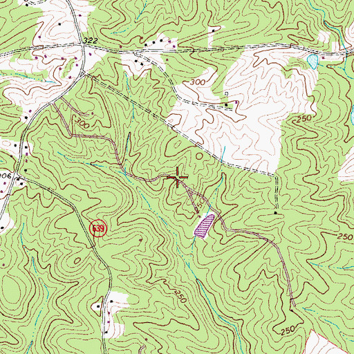 Topographic Map of Oaklands, VA