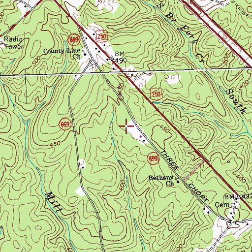 Topographic Map of Royal Oaks Estates, VA