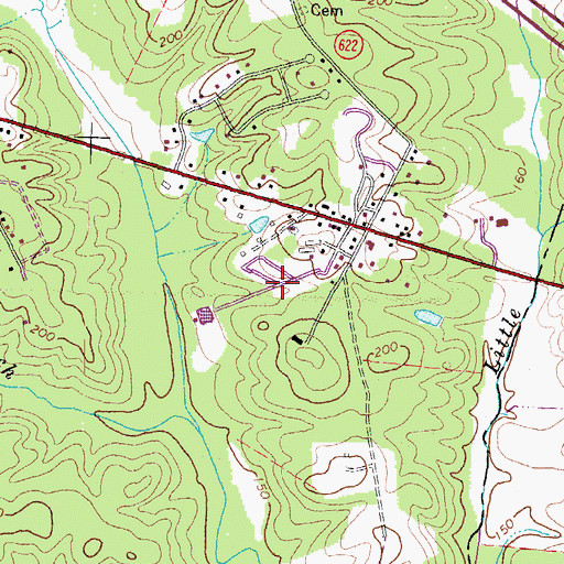 Topographic Map of Samary Forest, VA
