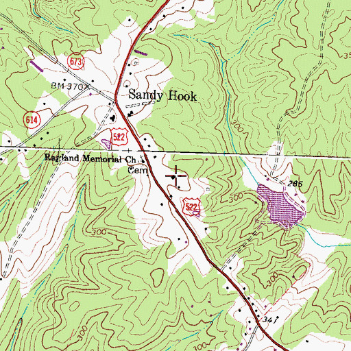 Topographic Map of Sandy Hook School (historical), VA