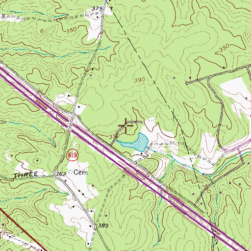 Topographic Map of Tally Ho Estates, VA