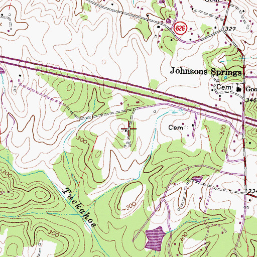 Topographic Map of Wheatlands, VA