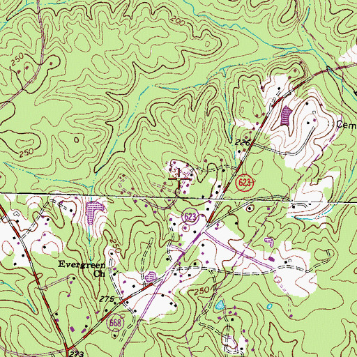 Topographic Map of Woods Acres, VA