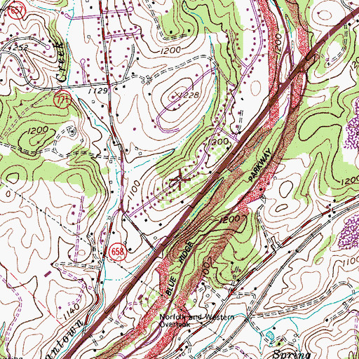 Topographic Map of Knollwood, VA