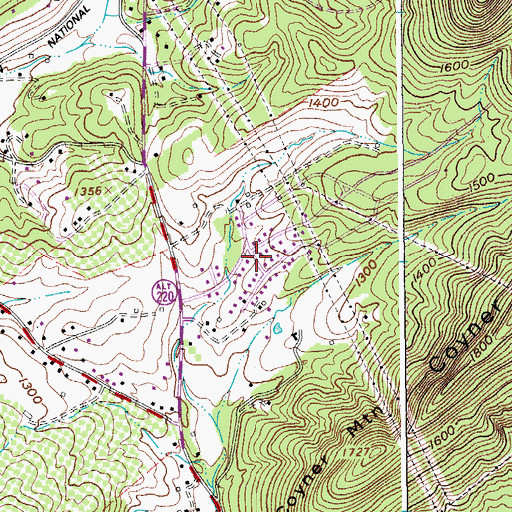 Topographic Map of British Woods, VA