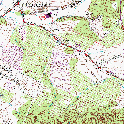 Topographic Map of Apple Tree Village, VA