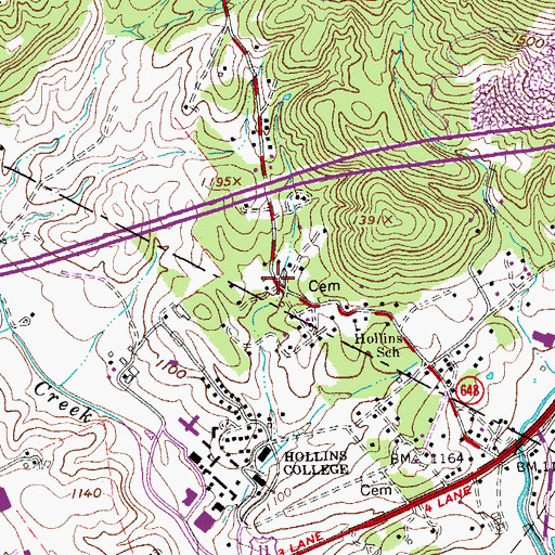 Topographic Map of Oldfields, VA