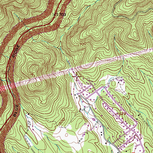 Topographic Map of Lynchburg Mines (historical), VA