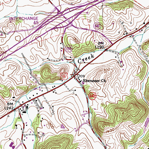 Topographic Map of Brushy Run, VA