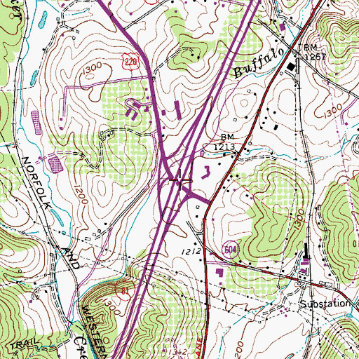 Topographic Map of Interchange 150, VA