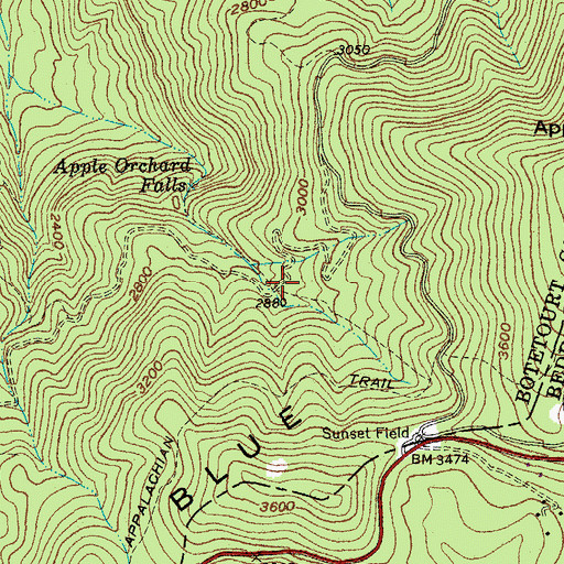 Topographic Map of Sugarland, VA