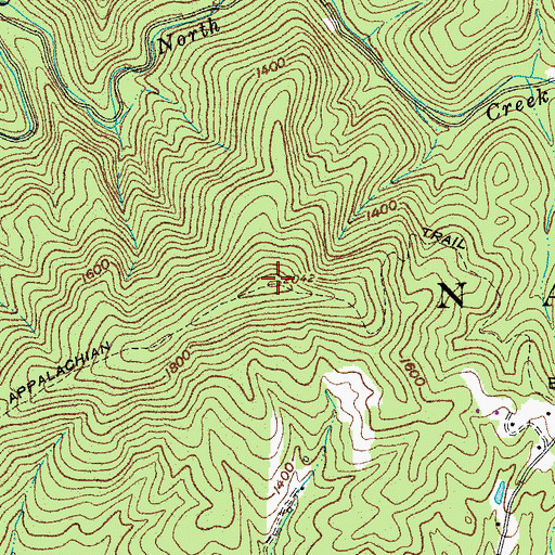 Topographic Map of Fork Mountain, VA