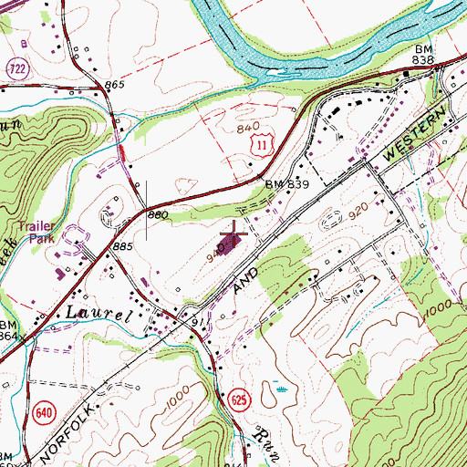 Topographic Map of Buchanan Elementary School, VA