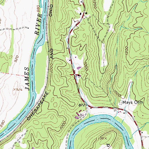 Topographic Map of Mount Beulah Church (historical), VA