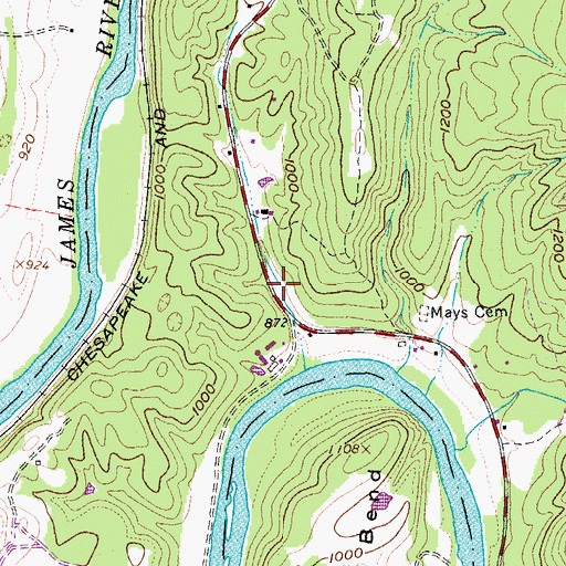 Topographic Map of Calvin School (historical), VA