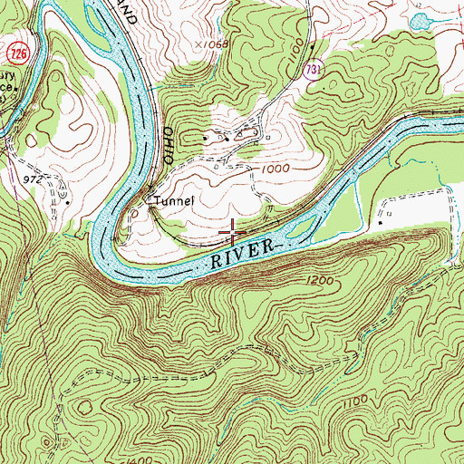 Topographic Map of Comptons Bridge (historical), VA