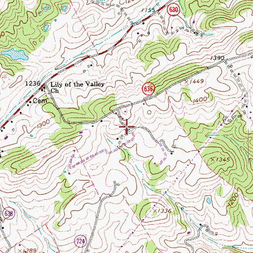 Topographic Map of Bearwallow School (historical), VA