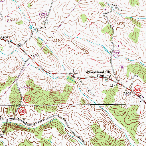 Topographic Map of Botetourt (historical), VA