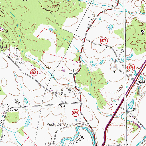 Topographic Map of Dry Run School (historical), VA