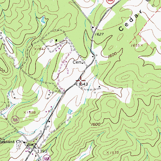 Topographic Map of New Hope School (historical), VA