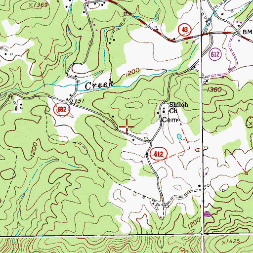 Topographic Map of Shiloh School (historical), VA