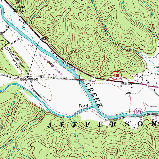 Topographic Map of Phoenix Bridge, VA