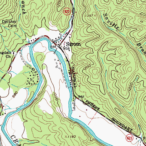 Topographic Map of Deisher-Hook School (historical), VA