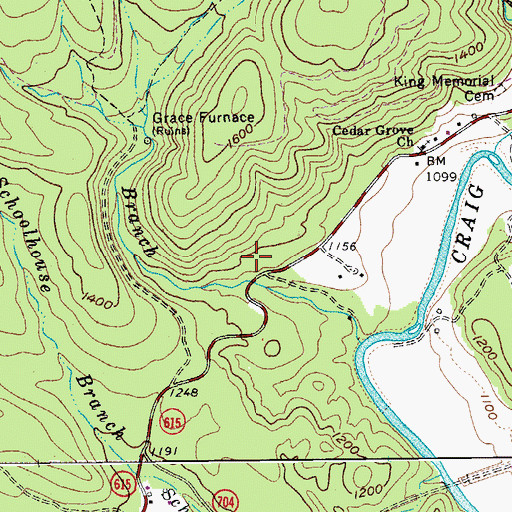 Topographic Map of Peanut Mine, VA