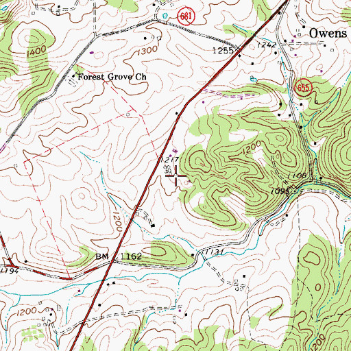 Topographic Map of Poplar Grove School (historical), VA