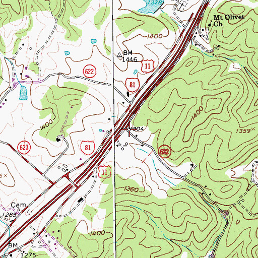 Topographic Map of Harvey, VA